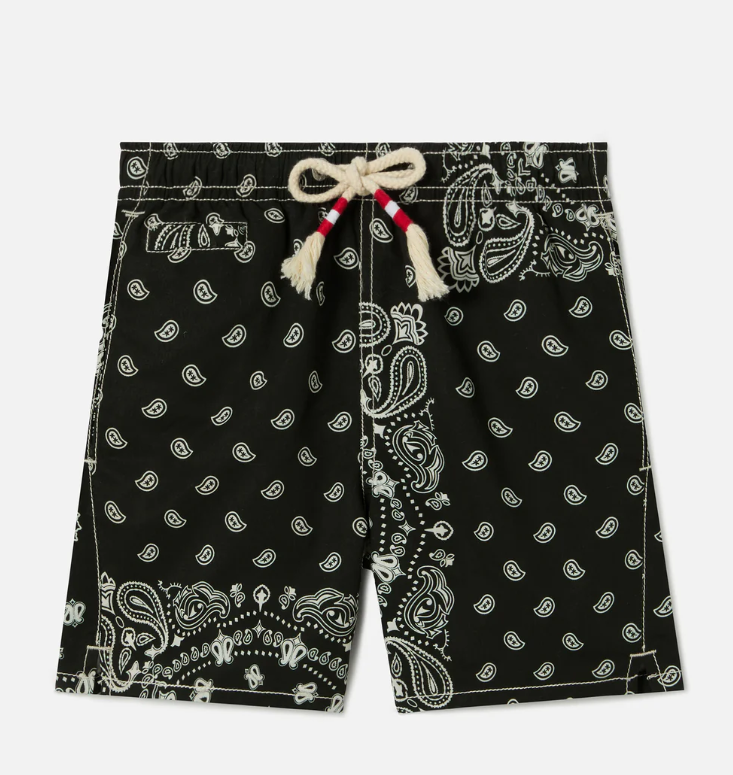 Caprese Jr swim shorts with black bandana print