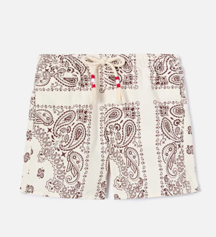Caprese Jr swim shorts with ivory bandana print