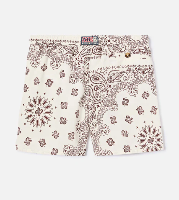 Caprese Jr swim shorts with ivory bandana print