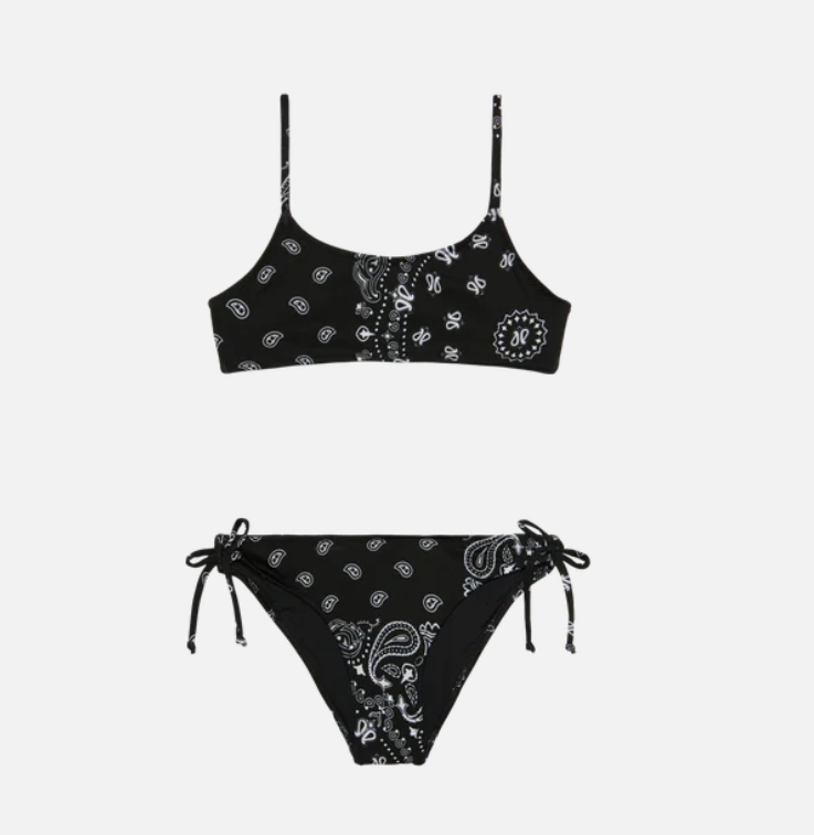 Girl bralette bikini with bandanna print