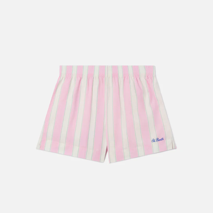 Pink striped Meave cotton shorts