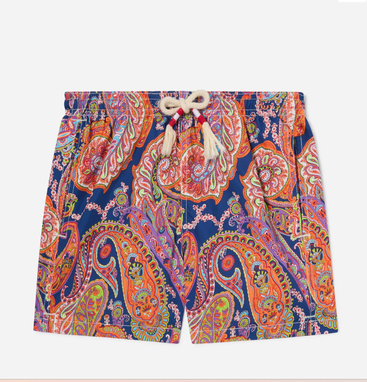 Jean Lighting 70 lightweight swim shorts with paisley print
