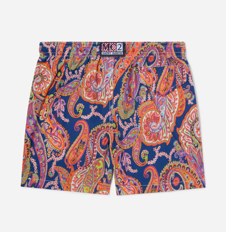 Jean Lighting 70 lightweight swim shorts with paisley print