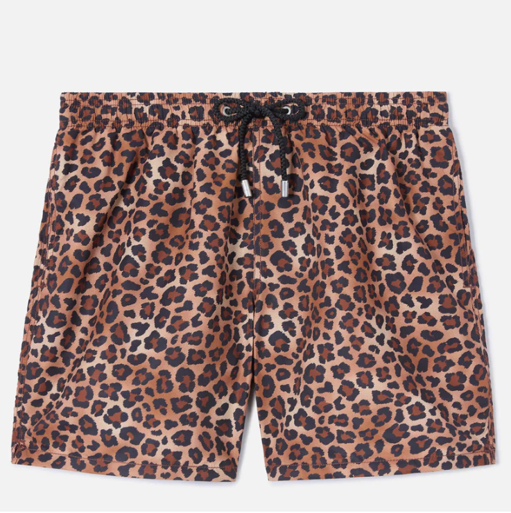 Gustavia swim shorts with leopard print