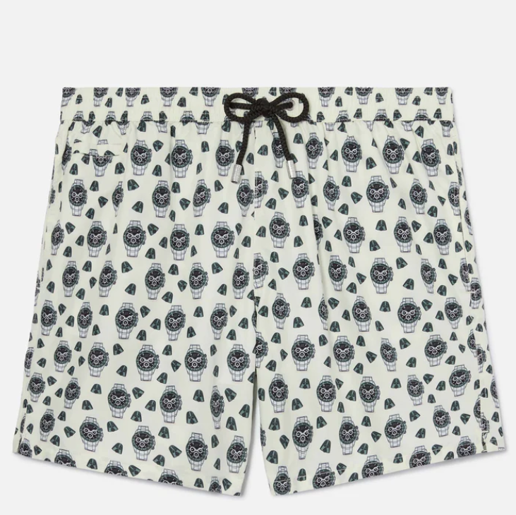 White Lighting Micro swim shorts with watch in the night print