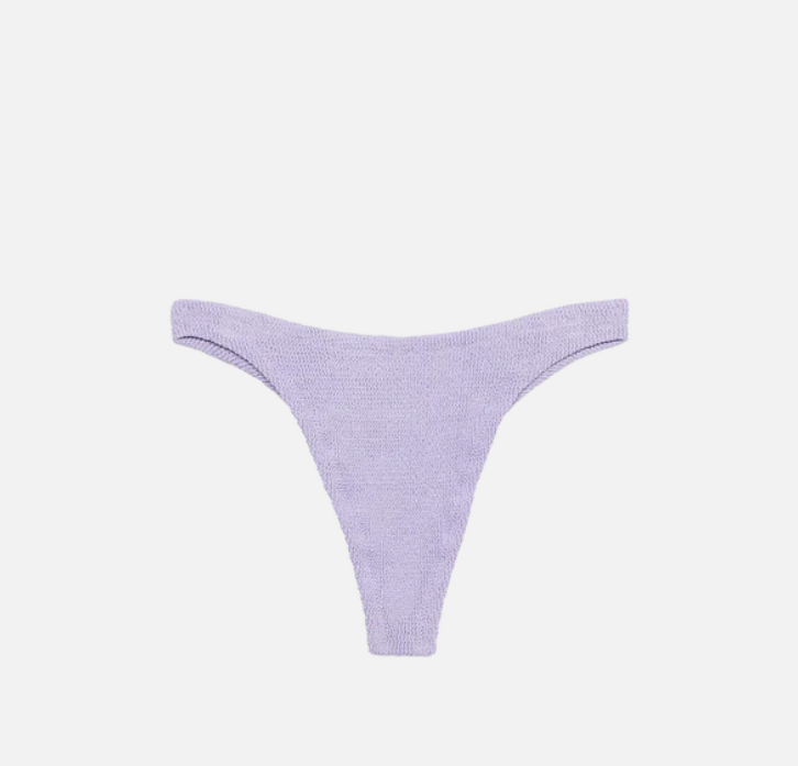 Naomi lilac crinkle cheeky swim briefs