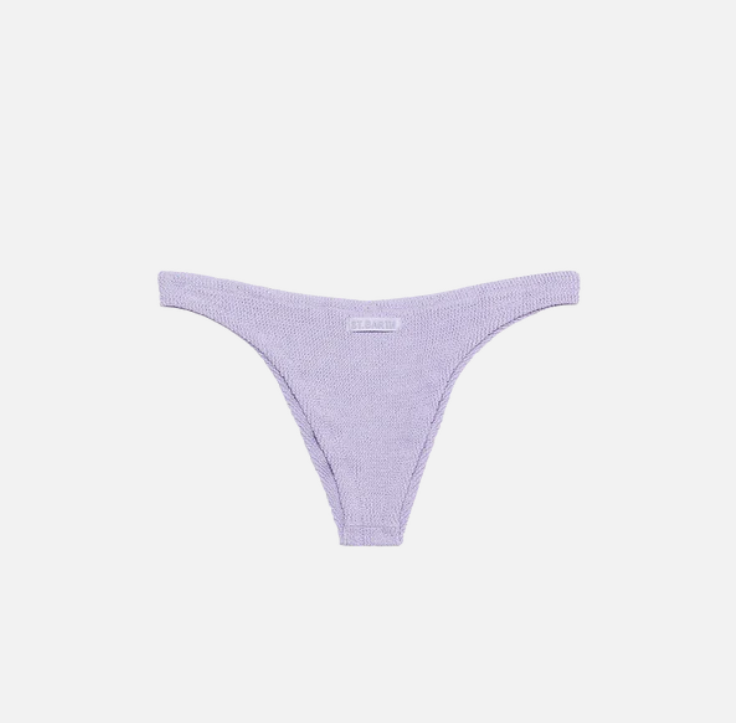 Naomi lilac crinkle cheeky swim briefs
