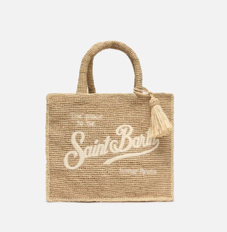 Colette Raffia handbag with logo embroidery