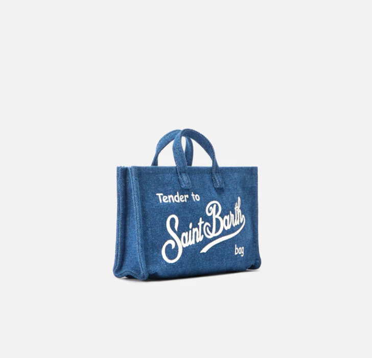 Micro Phone denim bag with contrasting logo