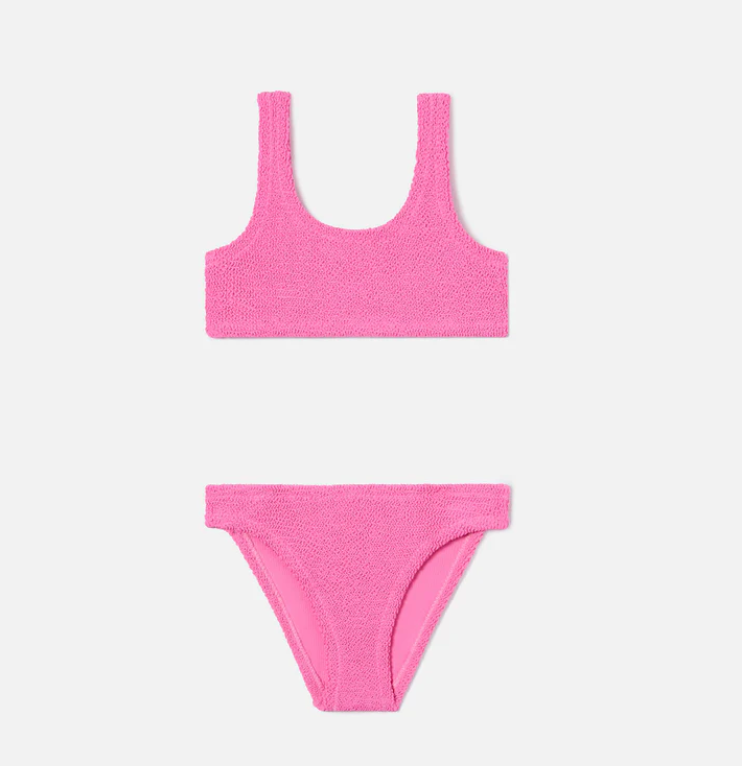 Baker crinkle bikini in dark pink