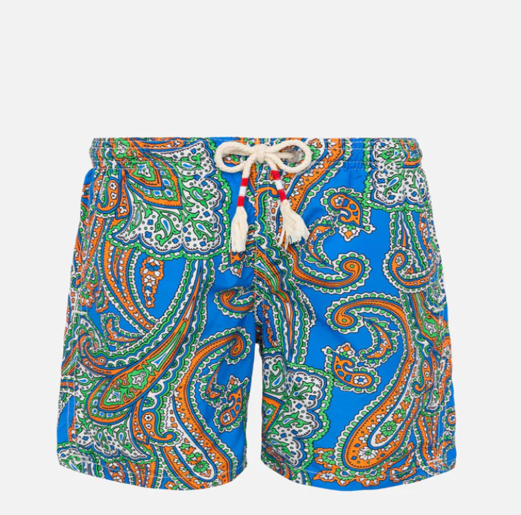 Boy swim shorts with paisley print