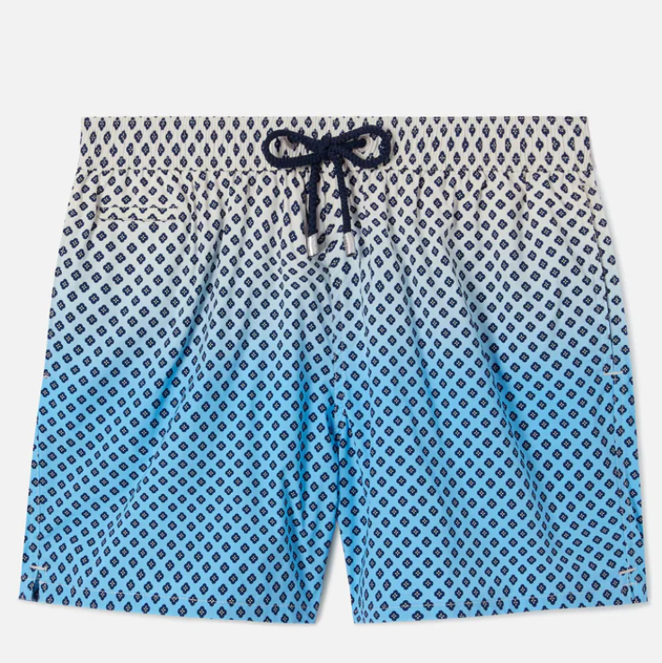 Lighting Micro swim shorts with geometric print on shaded background