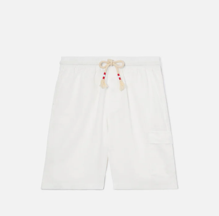 White Marseille bermuda shorts in pure linen