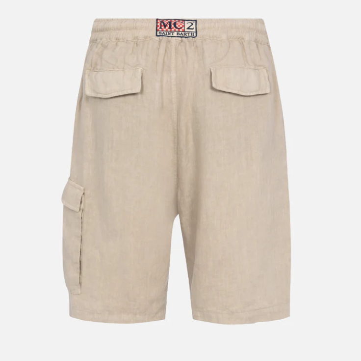 Beige linen bermuda Marseille