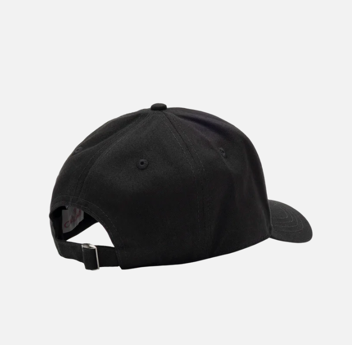 Baseball black cotton cap with rhinestones