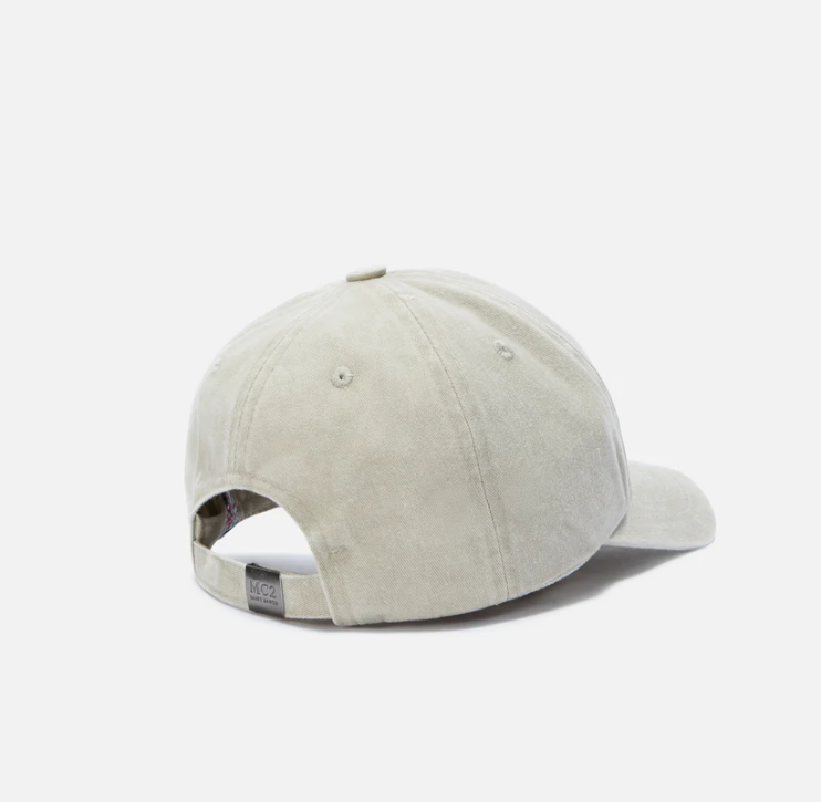 Davis beige cotton baseball cap with embroidered logo