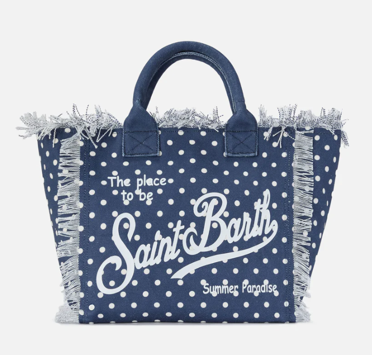 Colette regular canvas bag with polka dot print