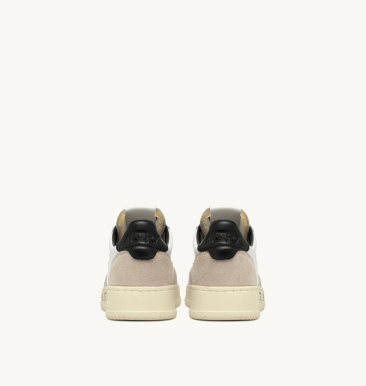 MEDALIST LOW SNEAKERS IN WHITE AND BLACK SUEDE AND LEATHER WITH LETTERING
