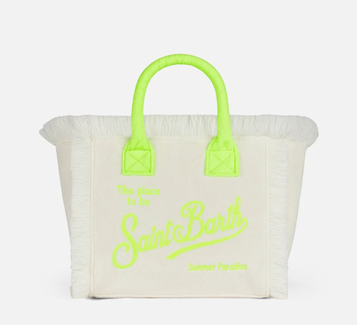 Colette white terry handbag with Saint Barth logo