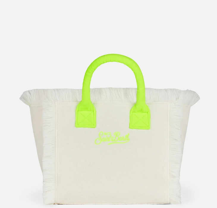 Colette white terry handbag with Saint Barth logo