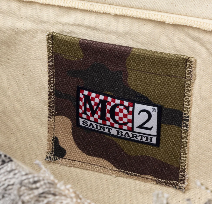Cotton canvas Vanity tote bag with camouflage print