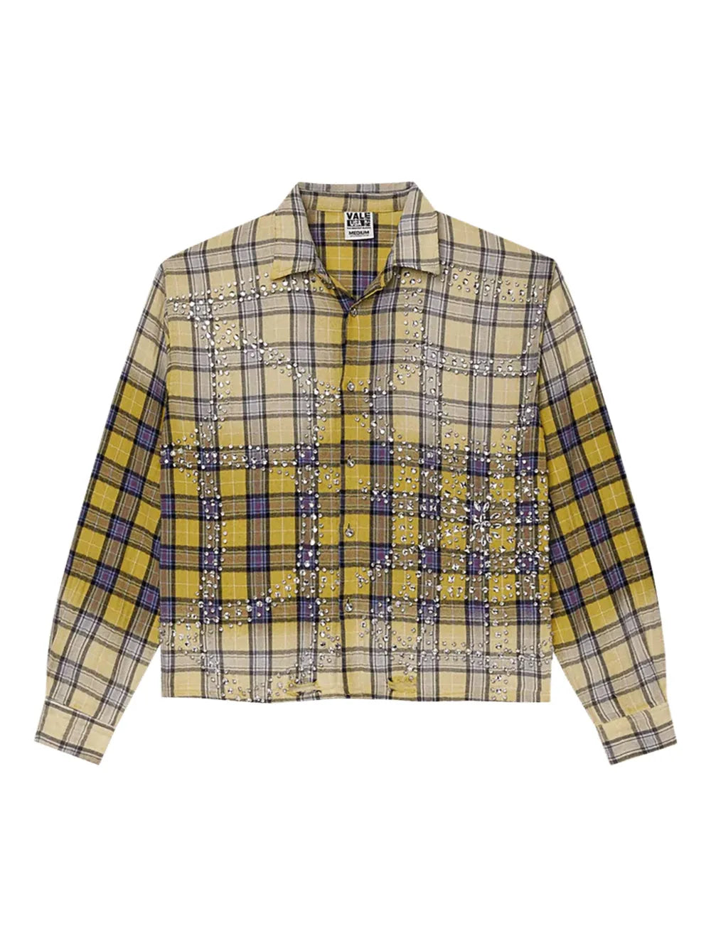 Lemonhead flannel rhinestone-embellished shirt