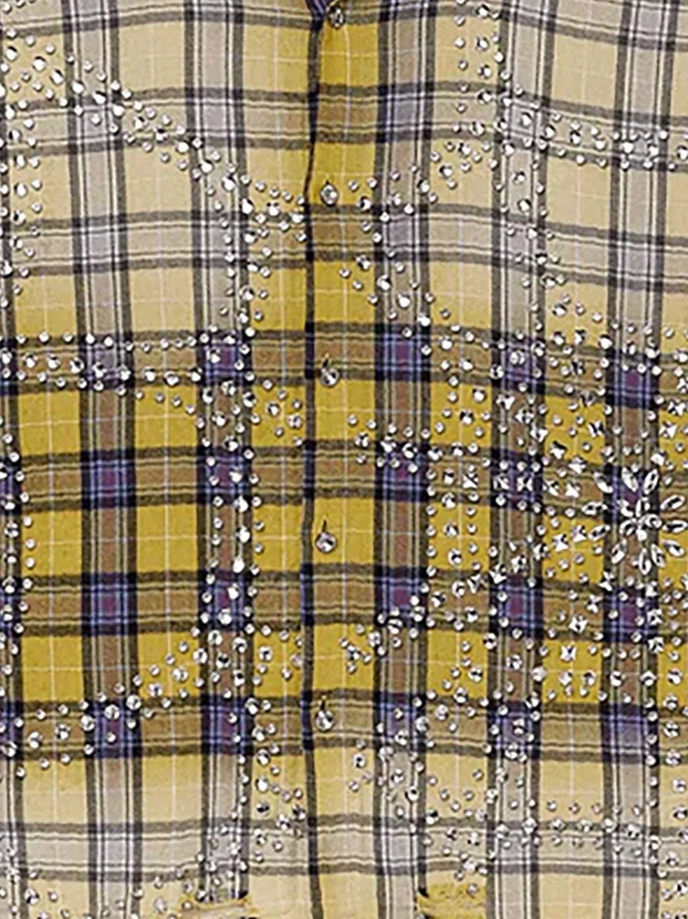 Lemonhead flannel rhinestone-embellished shirt
