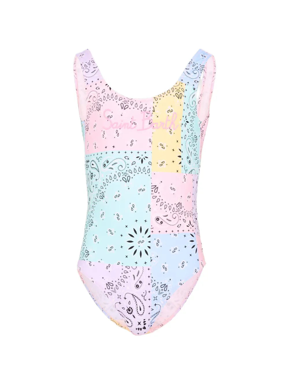 patchwork print swimsuit