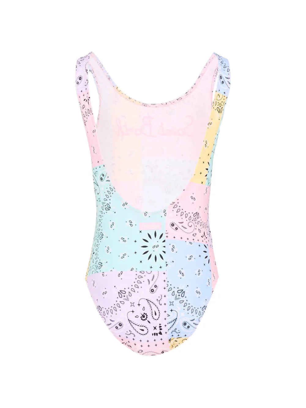 patchwork print swimsuit
