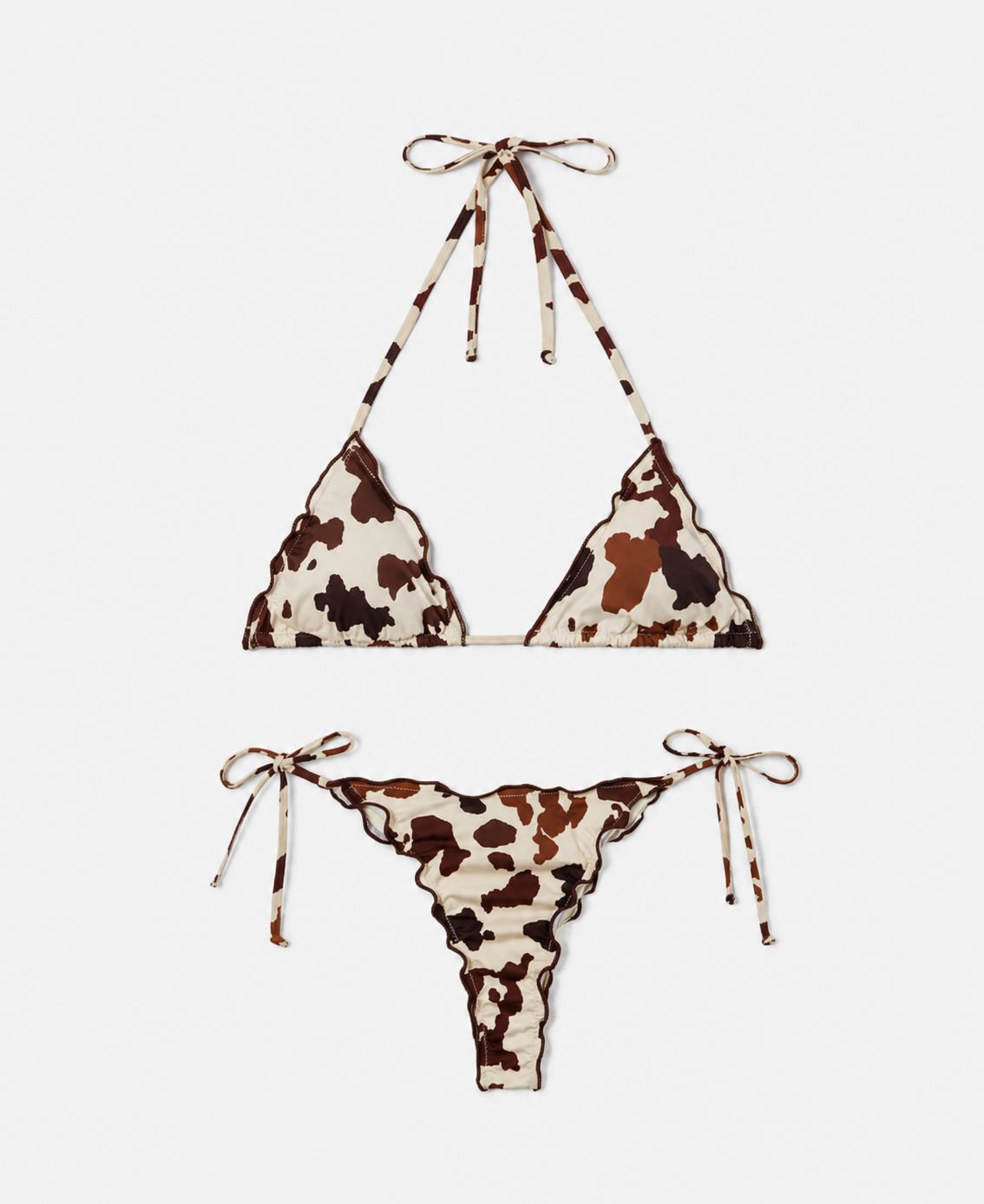 Bikini Sagitami triangle with all-over cow print