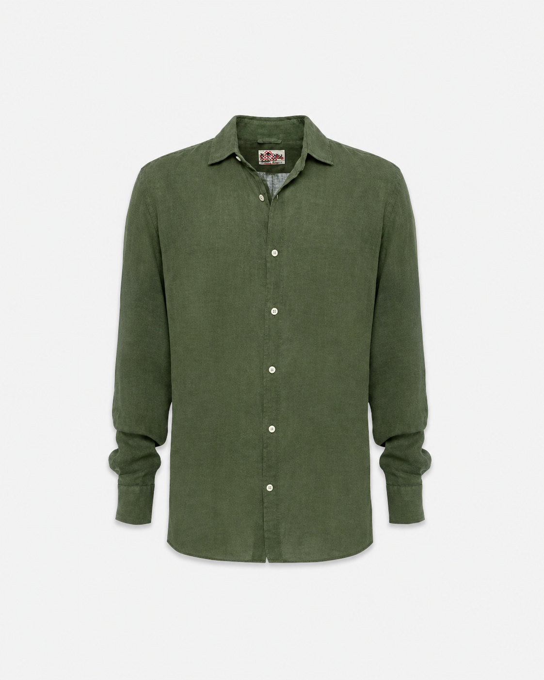 Military green linen shirt Pamplona