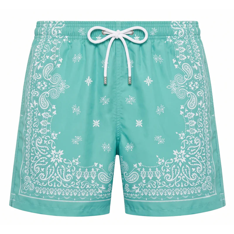 paisley-print swim shorts