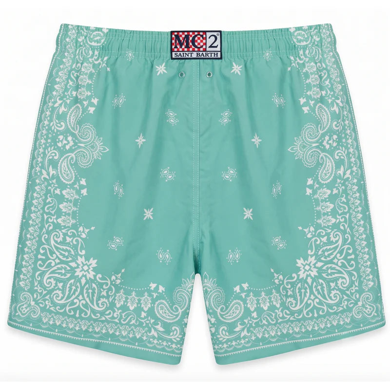 paisley-print swim shorts