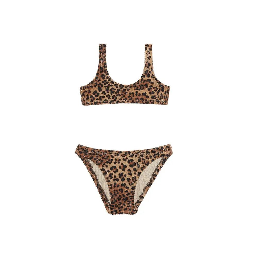 MC2 Saint Barth Children's Swimsuit with Leopard Print
