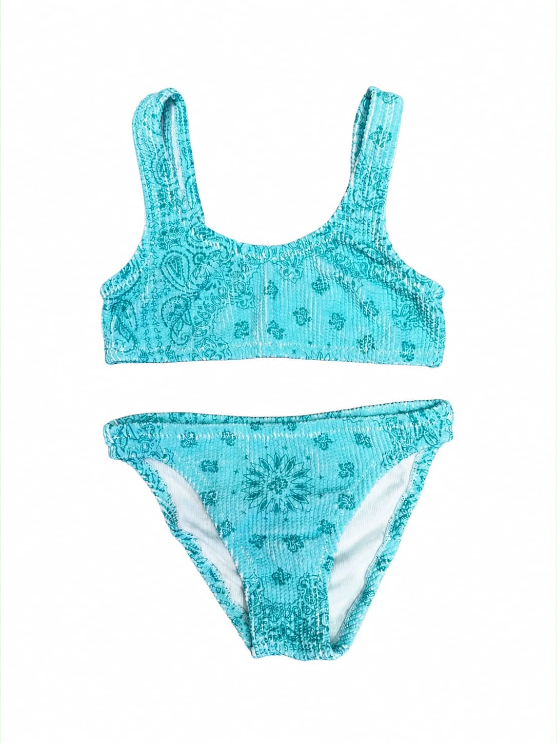 Bandana crinkle bikini in Light blue