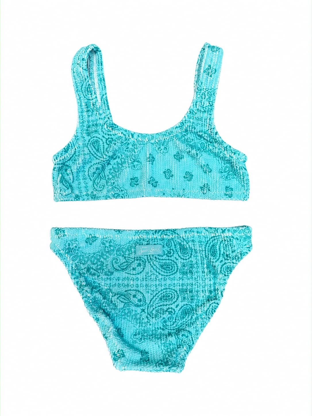Bandana crinkle bikini in Light blue