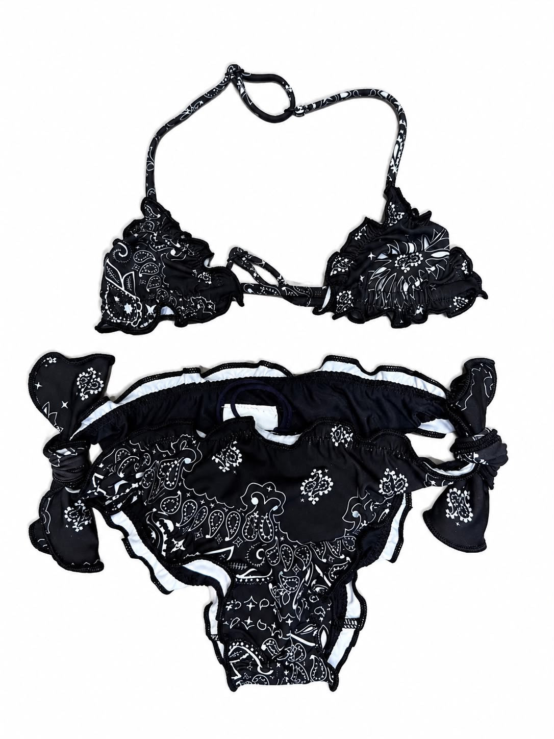 Black bandana-print swimsuit