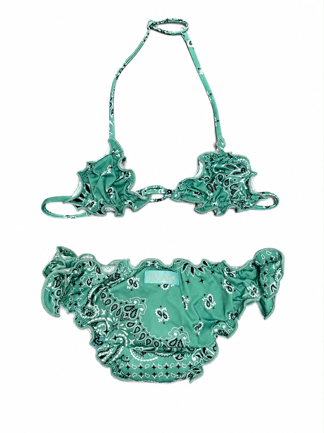 Green bandana-print swimsuit