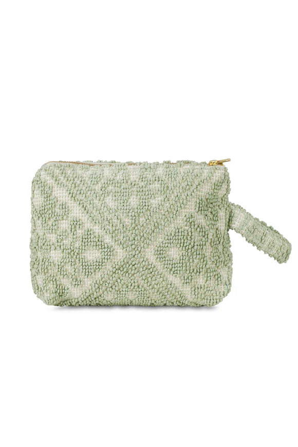 Aline Pouch with Tufting Embroidery Sage
